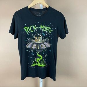 Rick & Morty Size Small UFO Planets Space Ooze Crewneck Graphic Tee Shirt